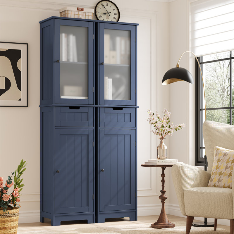 Armoire à linge autoportante 2 pièces, Bleu