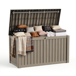 54.28"w 150 Gallon Outdoor Storage And Weather Resistant Resin Deck Box