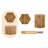 Modern Minimalist Set of Two Hexagonal Wood-Grain  Coffee Tables