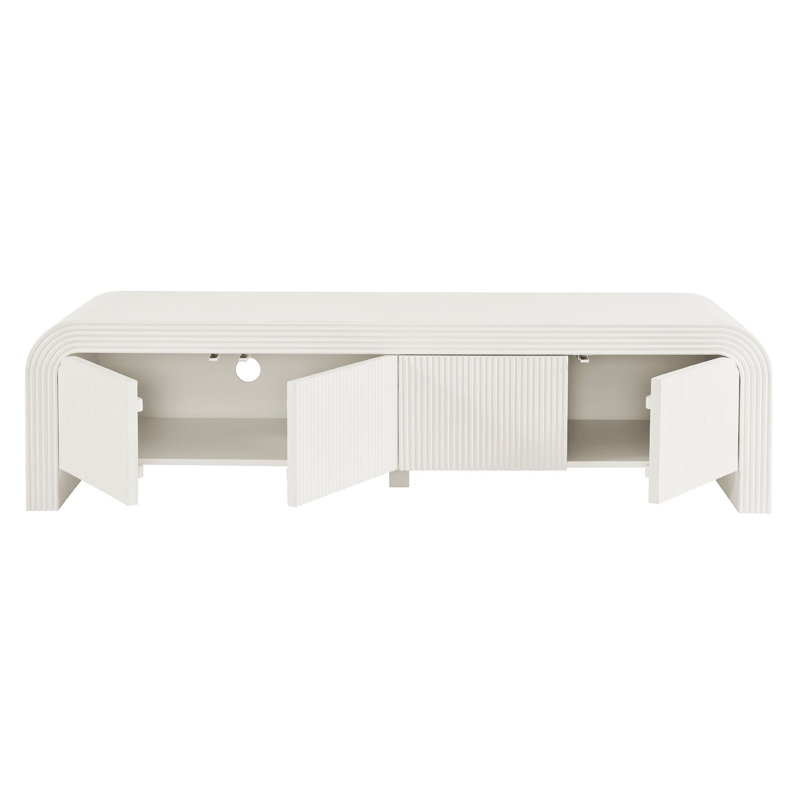 Waterflute 68" Fluted TV Stand, Ivory