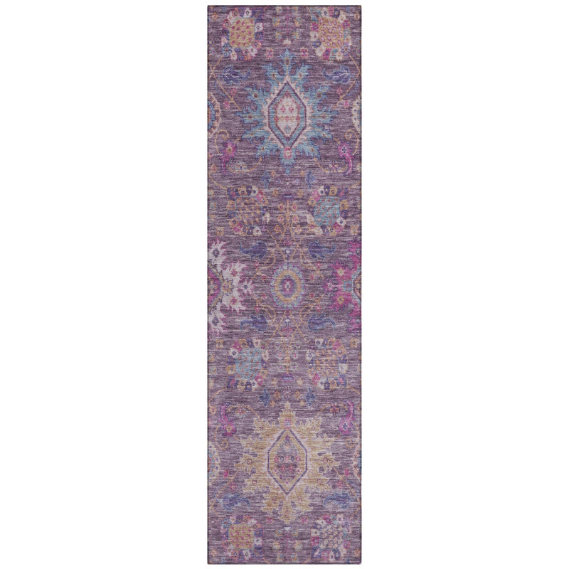 Machine Washable Indoor/Outdoor Jacinto ACN2151 Medallions Rug, Runner 2'3" x 7'6"