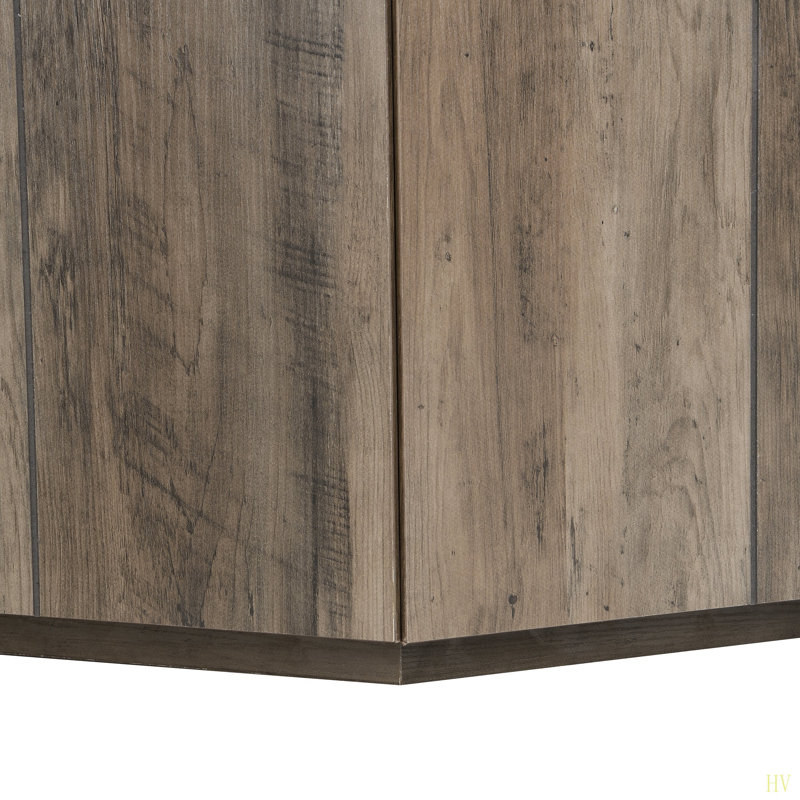 Table basse Hexagonal Rustic, Noir, Brun