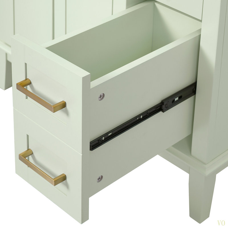 Meuble-lavabo de 30 po avec lavabo en céramique, armoire de rangement moderne avec portes à fermeture douce, tiroir standard à tiroir profond, meuble-lavabo élégant pour les petites salles de bain