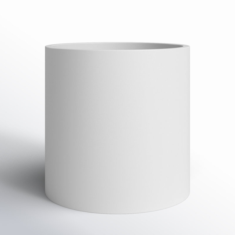Pot à fleurs rond Brea, H 16 po x l 16 po x P 16 po, Blanc