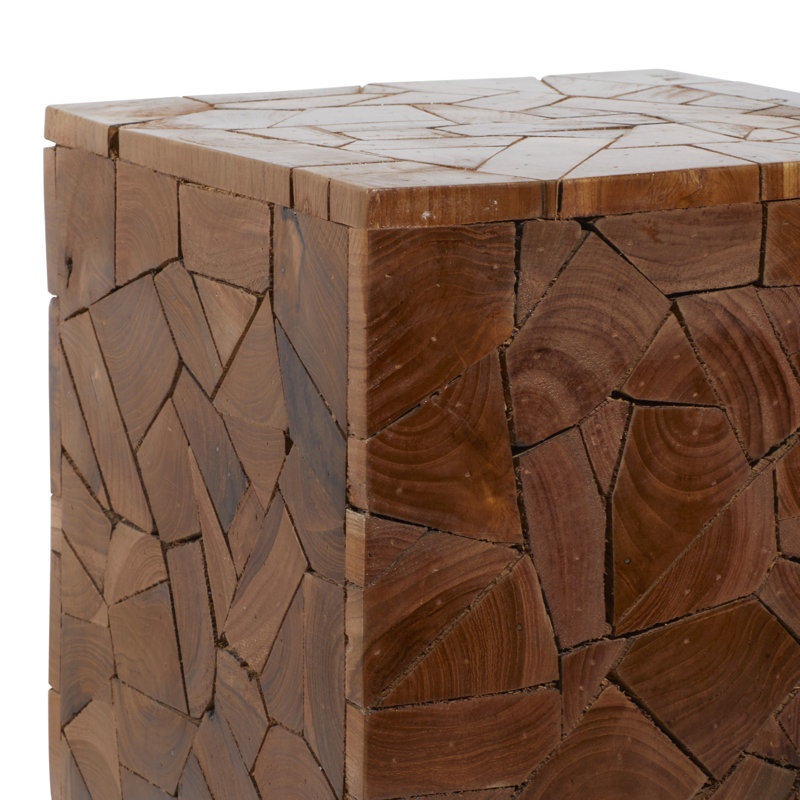 Table d'appoint carrée en bois de teck Llewellyn, Brun