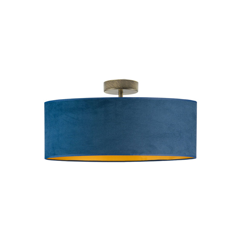 Ajahar 3 - Light Drum Pendant, Bronze, Navy/Gold