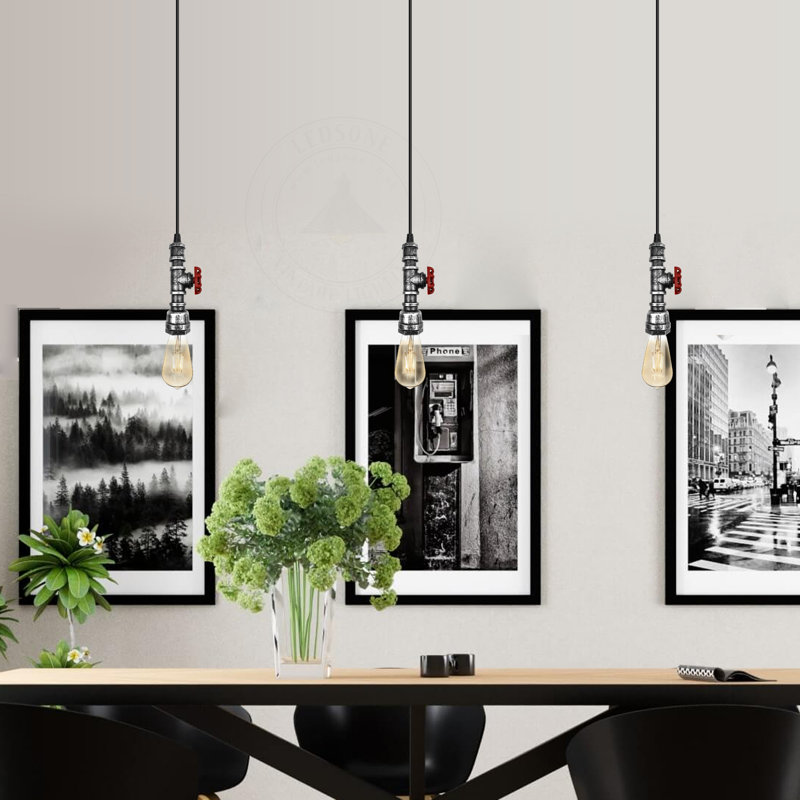 Buckeys 1 - Light Single Bulb Pendant, Brushed Silver