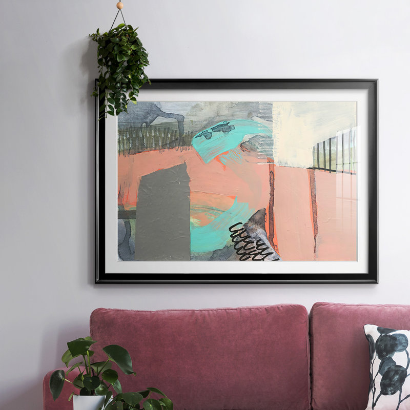 Au-dessus, au-dessous et à travers le cadre IV, impression encadrée avec biseauté mat et verre, Noir