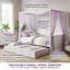 Lit de jour à baldaquin en bois avec lit gigogne sous le lit - Solution de sommeil peu encombrante pour les chambres d'amis-21763610