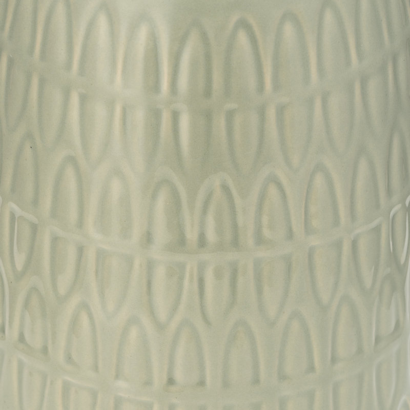 Estancia Modern Ceramic and Stoneware Vase with Sculpted Embossed Detailing and Sleek Silhouette for Contemporary Decorative Style