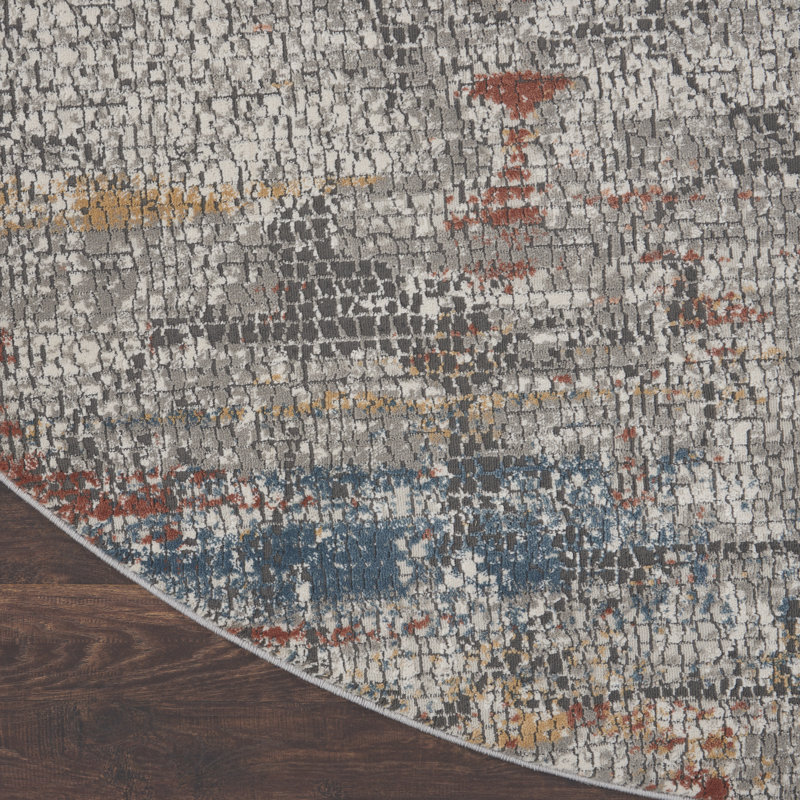Abstract Indoor Rug, Round 7'10"
