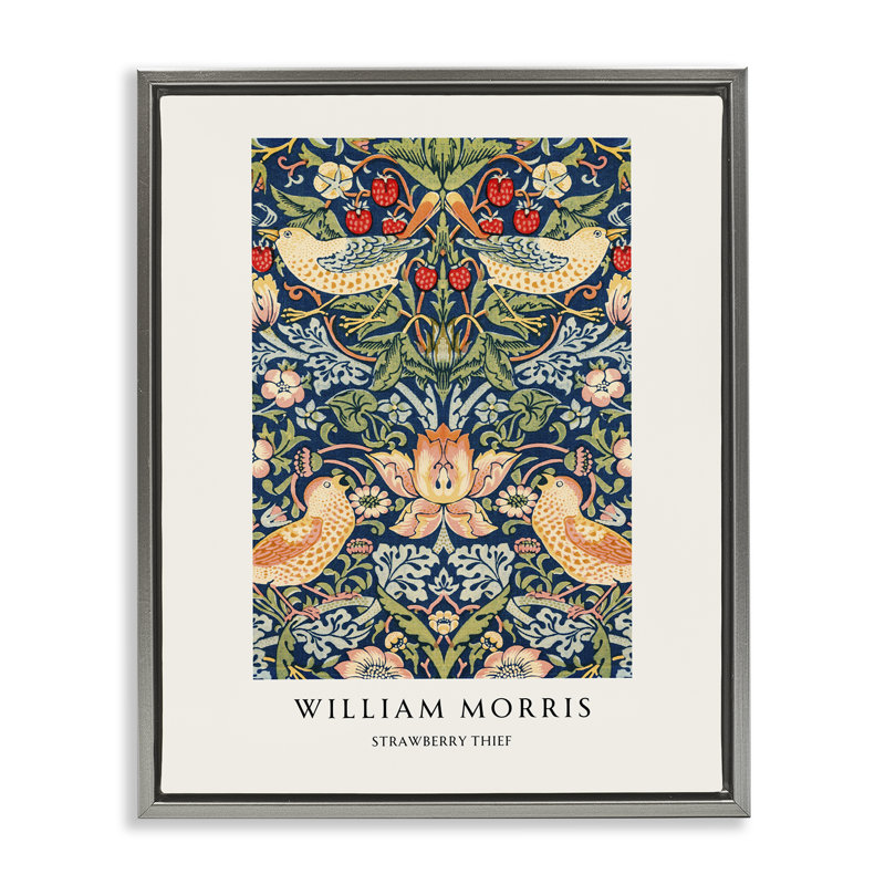 Cadre flottant William Morris, Cadre flottant gris lustré, H 31 po x l 25 po