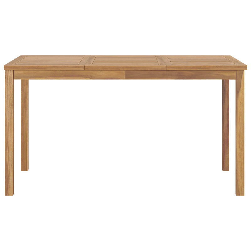 Dakota Teak Solid Wood Outdoor Dining Table, 77cm H x 140cm L x 80cm W