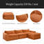 Canapé de 116 po entièrement compressé avec mousse à haute densité, dossier et coussin de siège intégrés, bordure décorative, conception sans pieds sans cadre, aucun assemblage requis, combinaison libre, chenille de particules