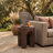 Timitra 17" Round Fiberstone Accent Table – Arched Leg Base with Floor Protectors for Patio or Living Room Use-415345795
