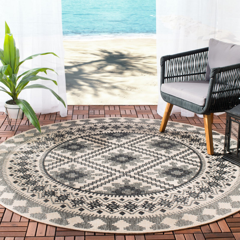 Tapis d'intérieur / extérieur Northpoint Veranda Performance Southwestern, Rond 3 pi