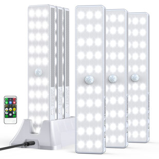 LED Closet Light with Charging Station, 6 Pcs Rechargeable Motion Sensor Under Cabinet Lighting, 30 LEDs, Cool White (Set of 6)
