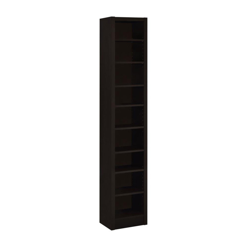 Bibliothèque rectangulaire à 8 tablettes avec 2 tablettes fixes