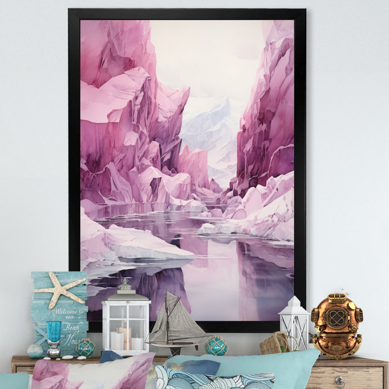 Iceberg polaire II d'Idajete - impression, Cadre simple noir, H 20 po x l 12 po x P 1 po