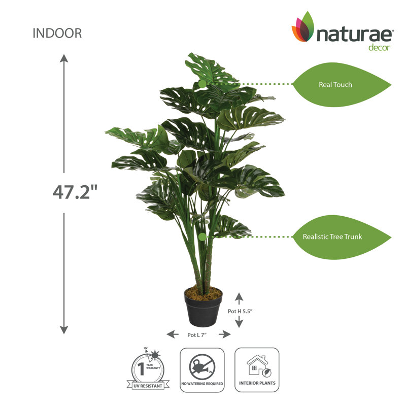 Philodendron artificiel en pot, H 47,24 po x l 28 po x P 28 po