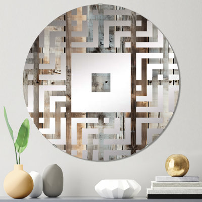 Planche de bois rustique rustique - miroir mural carré
