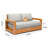 Outdoor Fir Wood Sofa Loveseat With Hollow Armrests-2077635255