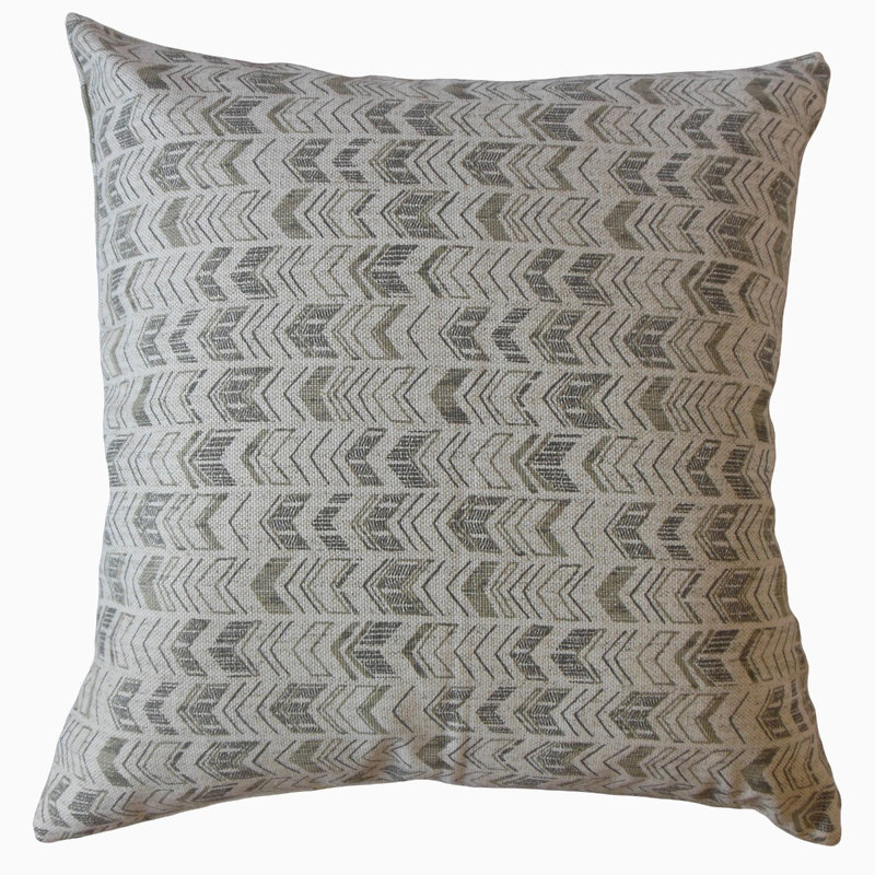 Coussin en porcelaine Ganya, 18 po x 18 po, Gris, Coussin décoratif