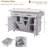 Kitchen Island with Trash Can Storage Cabinet, Kitchen Cart with Drop Leaf, Spice Rack, Towel Rack and Drawer, Rolling Kitchen Island on Wheels with Adjustable Shelf-129764694