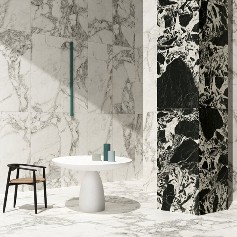 Tilebarxl Valiant Black Antique 30X60 Polished Porcelain Tile