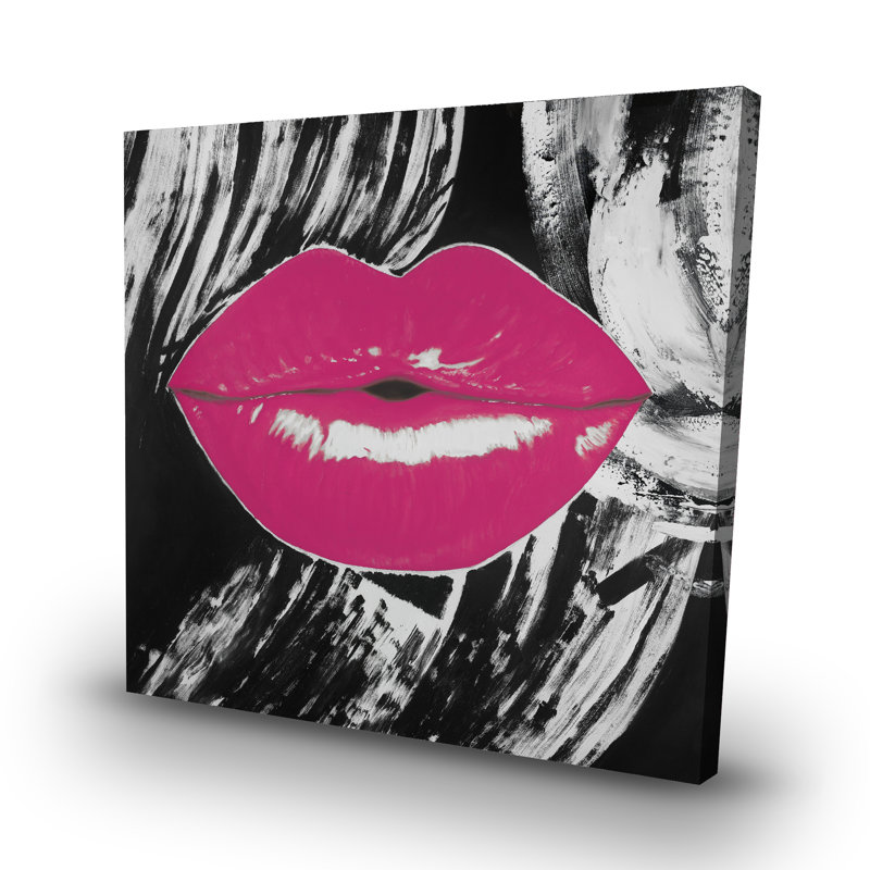 glossy lips - 32"x32" art on canvas