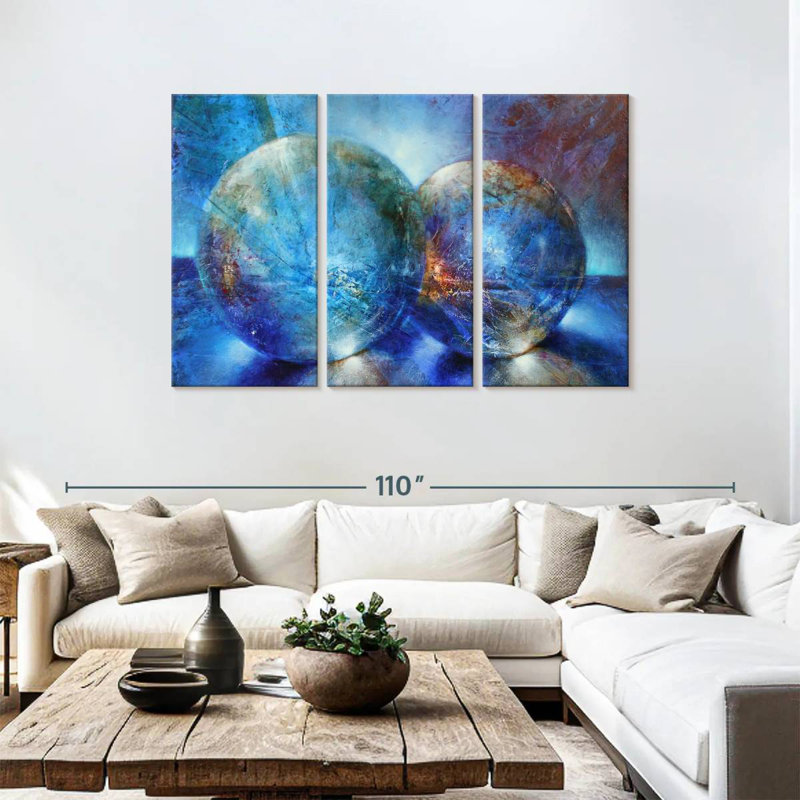 Deux billes bleues Alvord, H 48 po x l 74 po