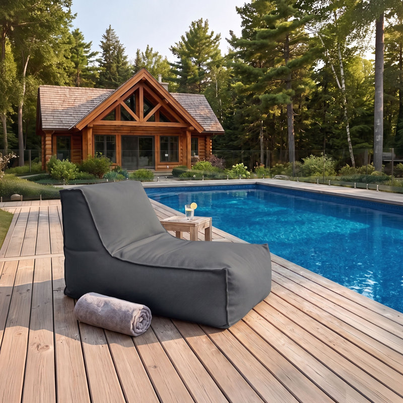Fauteuil à billes et chaise longue Alpine, Gris anthracite