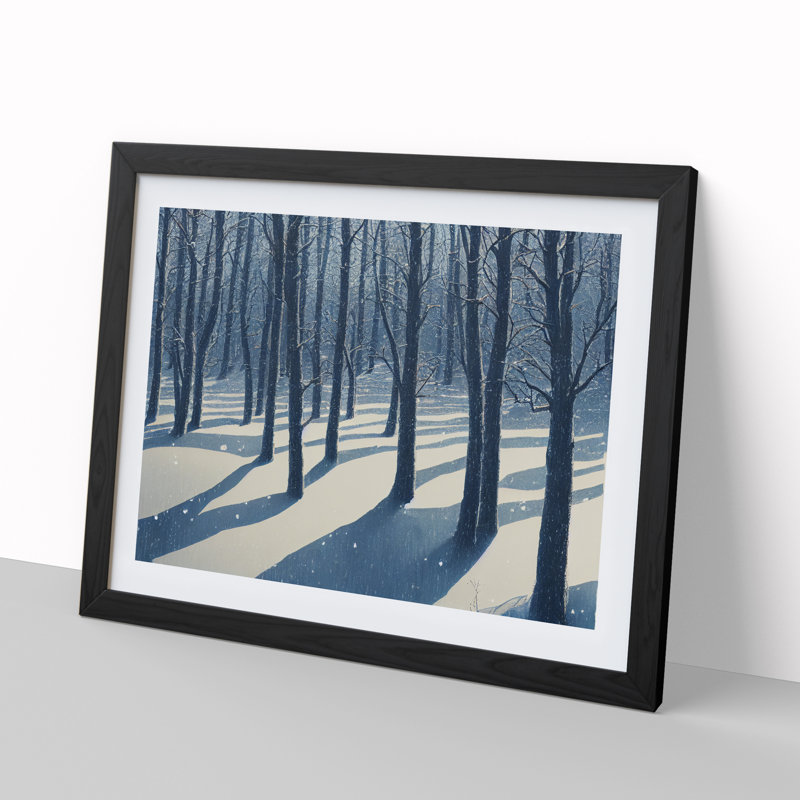 Creative Winter Forest - Single Picture Frame Painting, Black, 46cm H x 64cm W x 2cm D