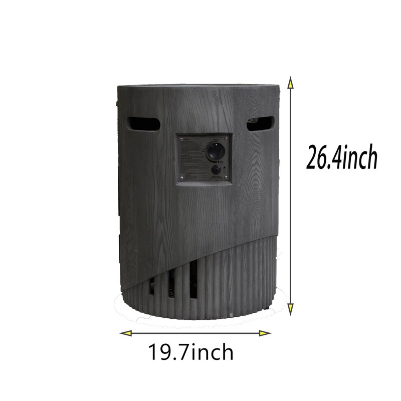 20 Inch Round Outdoor Gas Fire Pit,32000 BTU ,Contain Lava Stone And Rainproof Cover, Antique Dark Gray
