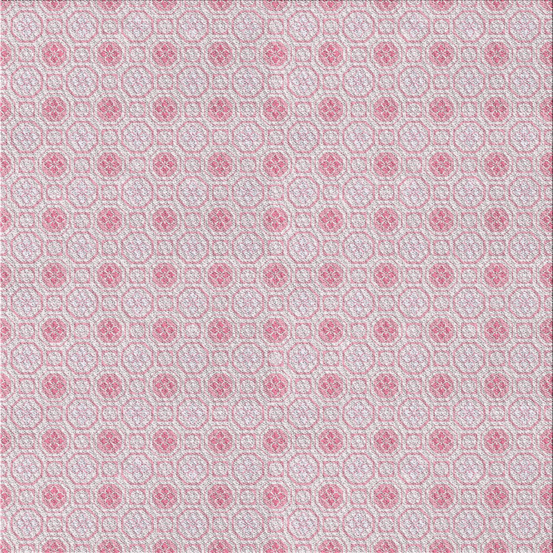 Tapis de zone rose à motif, Carré 7 pi