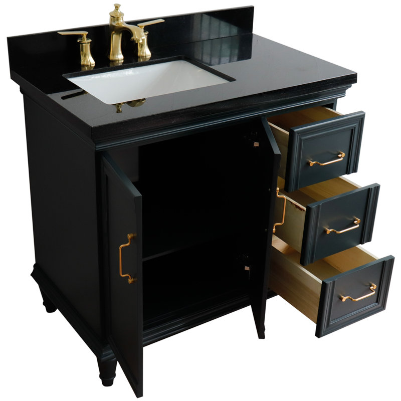 Ensemble de meuble-lavabo simple 37 po Lindaro, Gris foncé