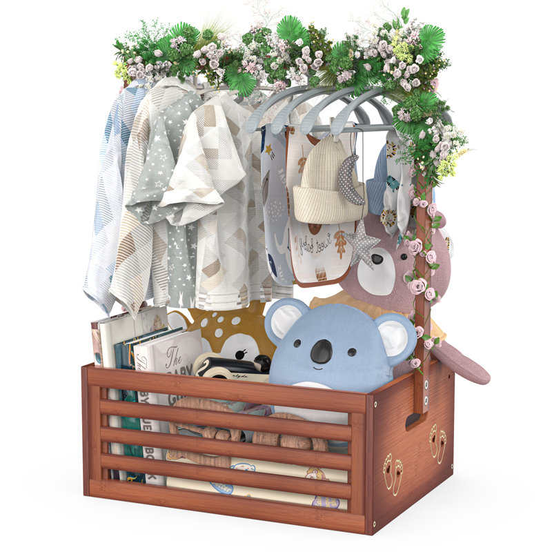 Armoire avec cage de rangement pour bébé Anie, Brun