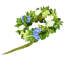 Couronne artificielle décorative 23 hortensias bleus, verts et verts toute l'année