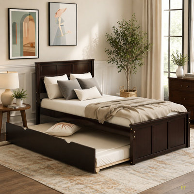 Lit plateforme avec lit gigogne simple, structure de taille simple