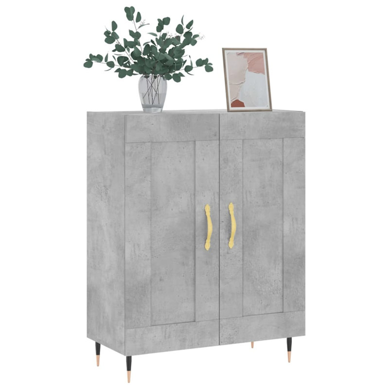 Marielly Metal 2 - Door Rectangle Accent Cabinet, Concrete Grey