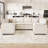 Large Chenille U-Shaped Storage Sectional Sofa King Pull Out Sofa Bed Sleeper Livingroom Bedroom Apartment Corner Couch-2132991718