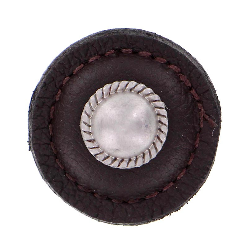 Equestre Mushroom Knob, Brown, Satin Nickel