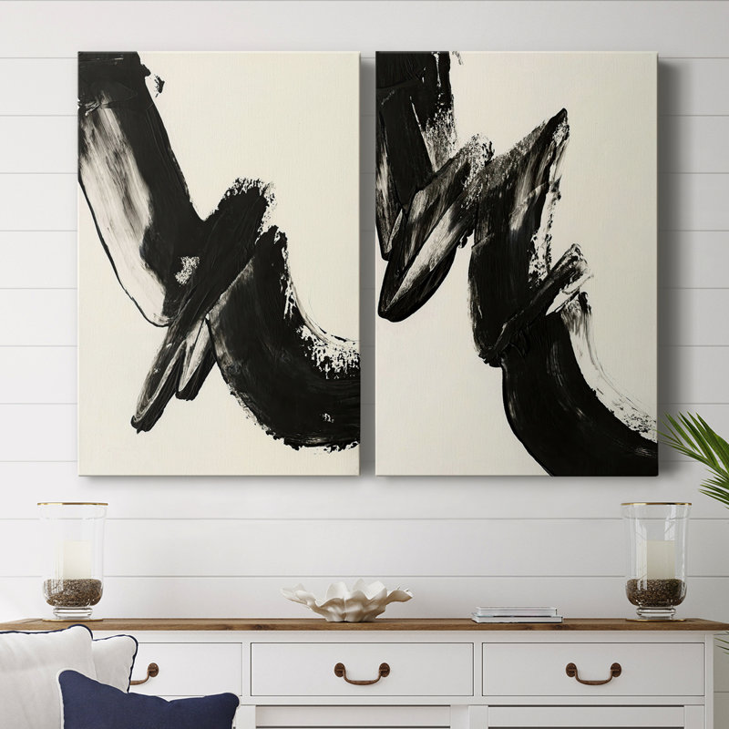 Black Expression I-Premium Gallery Wrapped Canvas -Ready to Hang, 27" H x 36" W