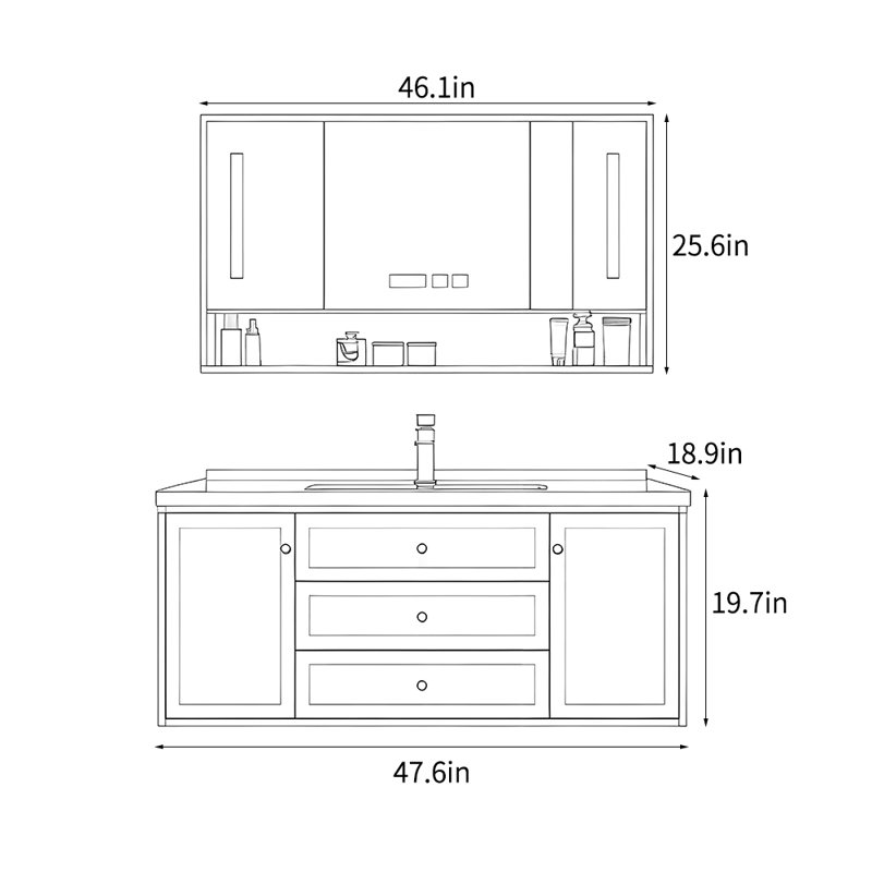 Modern simple white vanitie bathroom cabinet