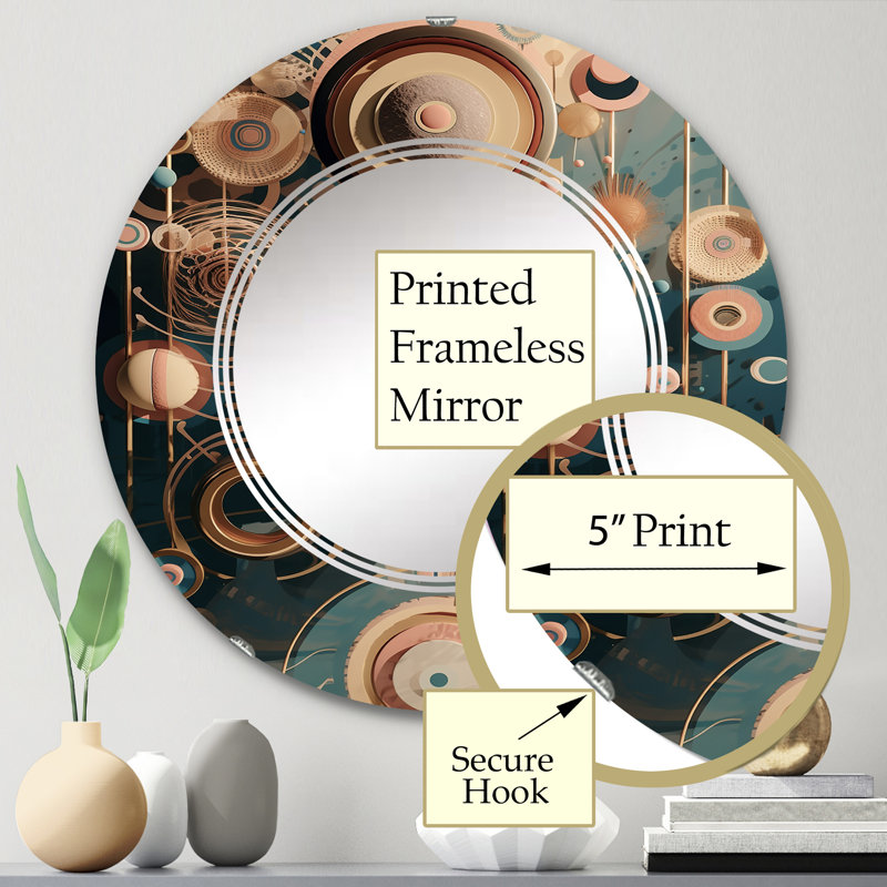 Waucoba - Miroir mural moderne rond, 24 po x 24 po