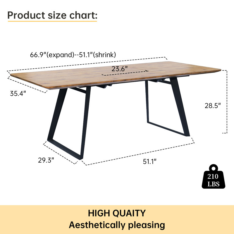 Extendable Metal Base Dining Table