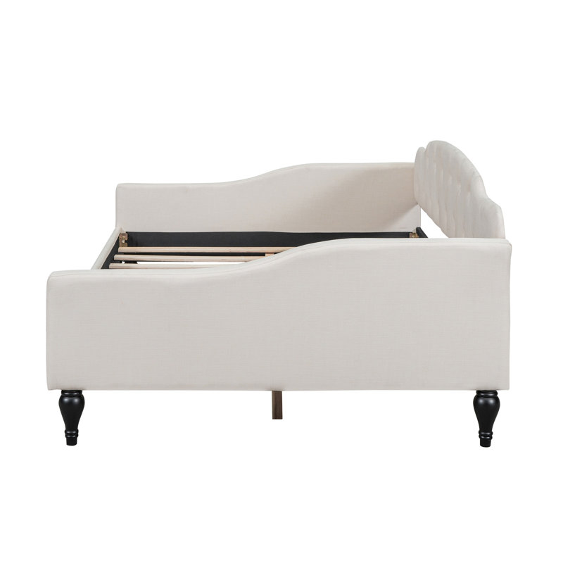 Lit de jour double capitonné capitonné, beige