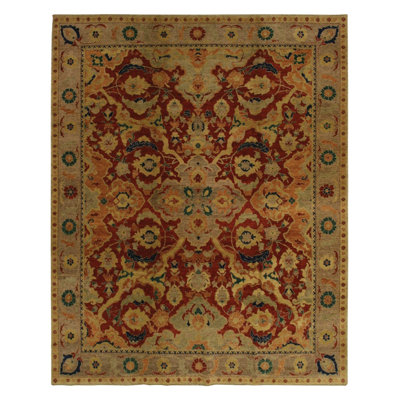 Julfa Wool Oriental Area Rug in Brown/Red