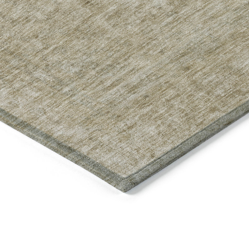 Tapis brun clair intérieur / extérieur lavable à la machine Claudian ACN1645, Rectangle 1 pi 8 po x 2 pi 6 po
