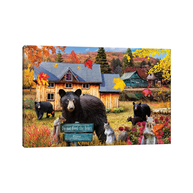 Do Not Feed The Bears by Karen Burke - Wrapped Canvas Print, 20.32cm H x 30.48cm W x 1.905cm D